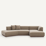 Sofa seccional abierto Beige ceniza - ARCANA