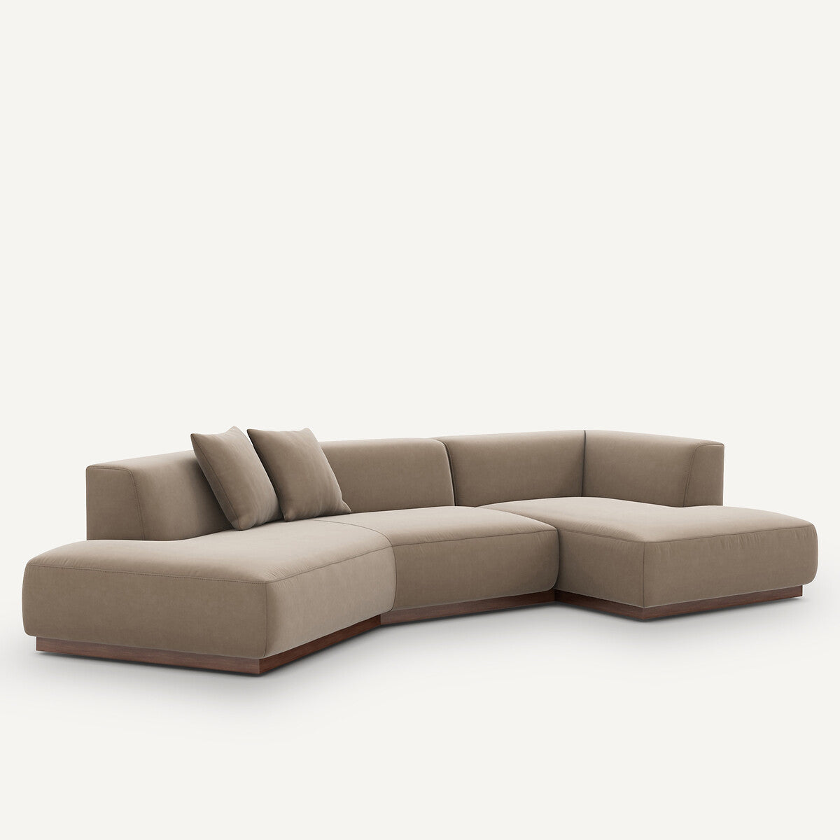 Sofa seccional abierto Beige ceniza - ARCANA