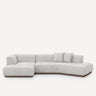 Sofa seccional abierto Gris/Blanco - ARCANA