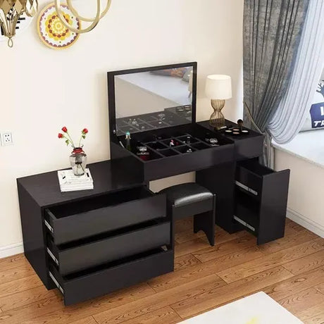 Tocador Moderno con Espejo Abatible y Cajones – AROMA FAMUZE