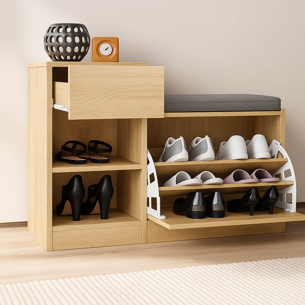 Zapatera con asiento Acolchado  - GODOY