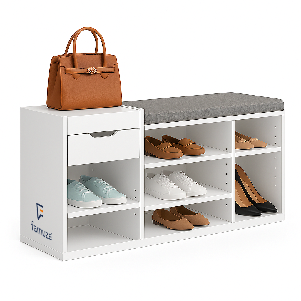 Zapatera con asiento Acolchado  - MAYPU