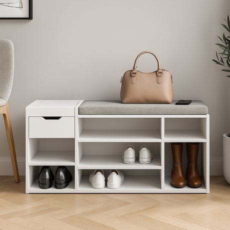 Zapatera con asiento Acolchado  - MAYPU