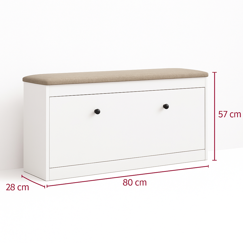 Zapatera con asiento Acolchado  - MAYRA FAMUZE