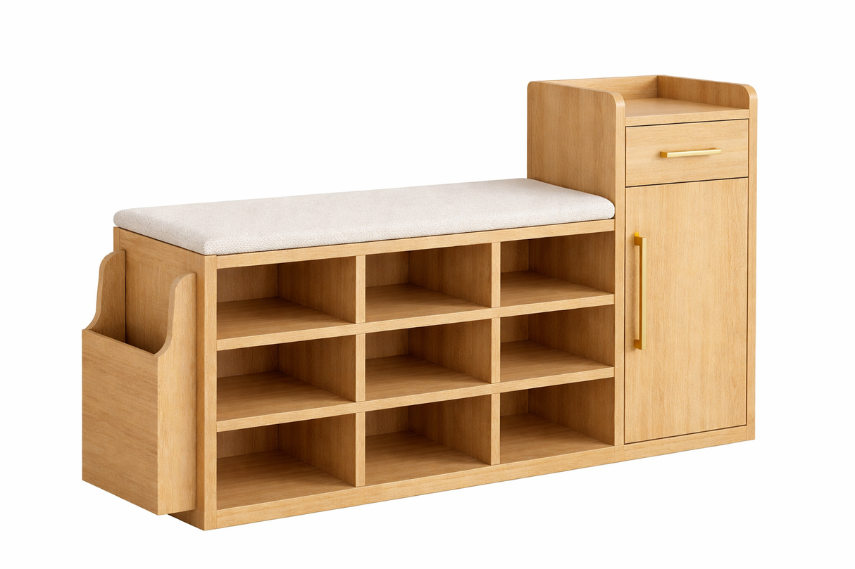 Zapatera con asiento acolchado - ALESSIA