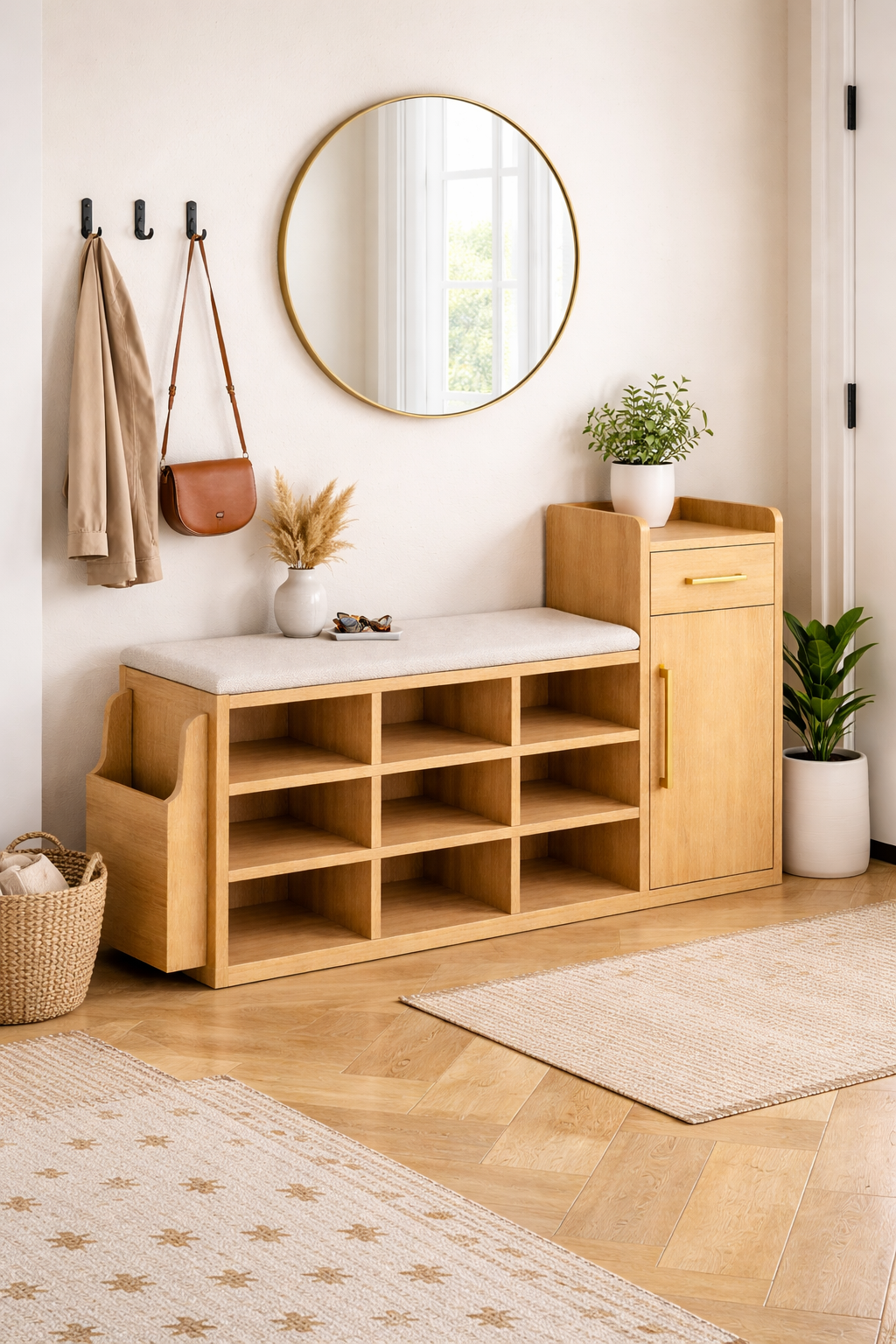 Zapatera con asiento acolchado - ALESSIA - FAMUZE