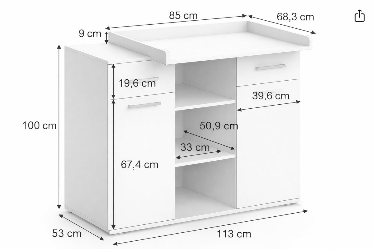 comoda cambiador para bebe - LYRA - FAMUZE