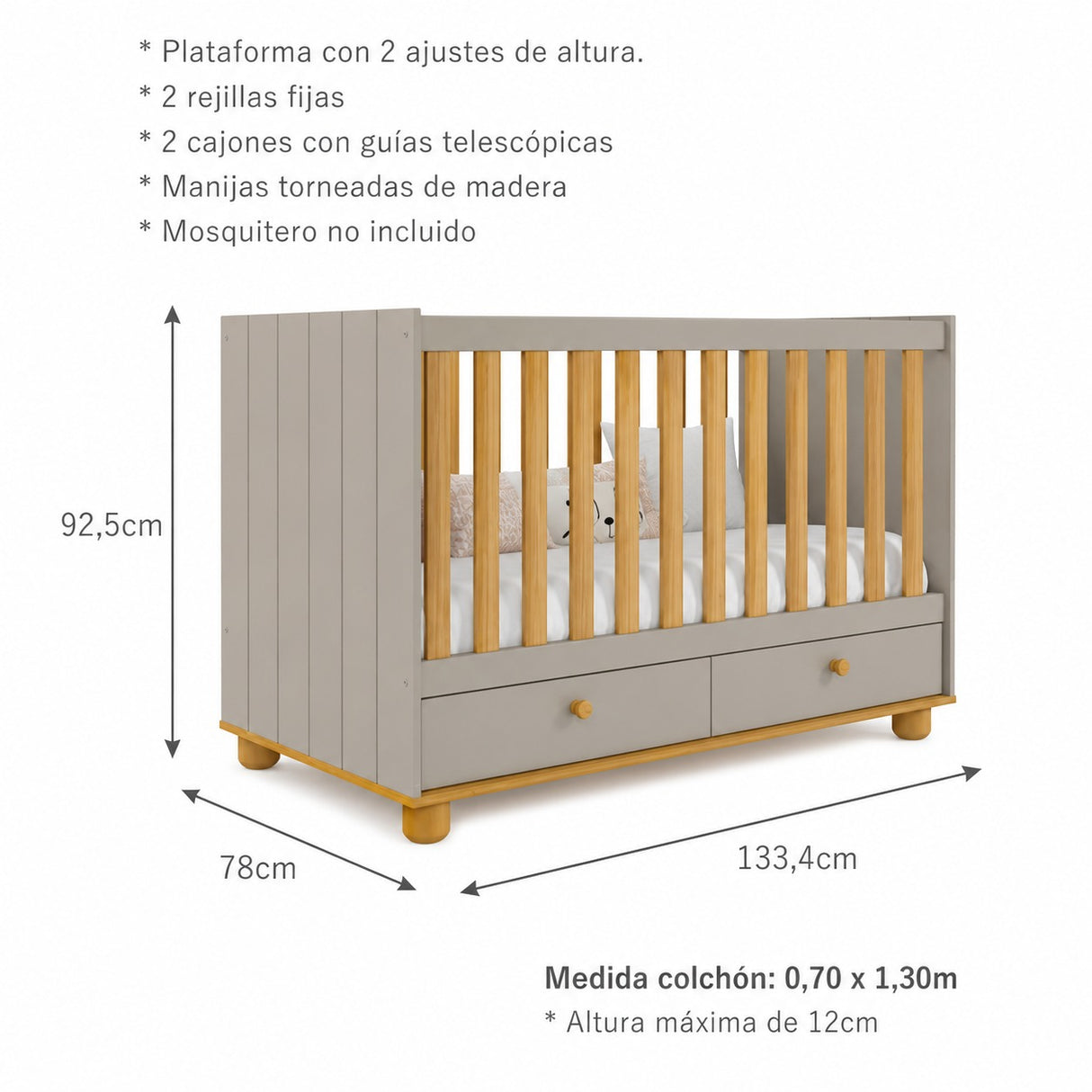 Cuna de melamina  - PINO FAMUZE