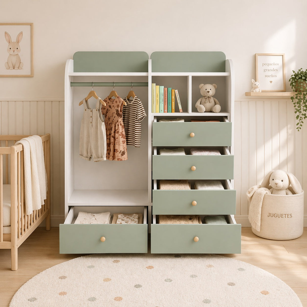 ropero de melamina para bebe - BOSQUE - FAMUZE